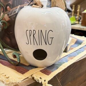 Rae Dunn Bird House in White Apple titled SPRING